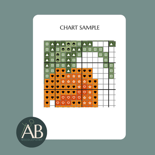 Bundle of Carrots Needlepoint Chart | Spring Garden Digital Canvas Design (Digital Download)