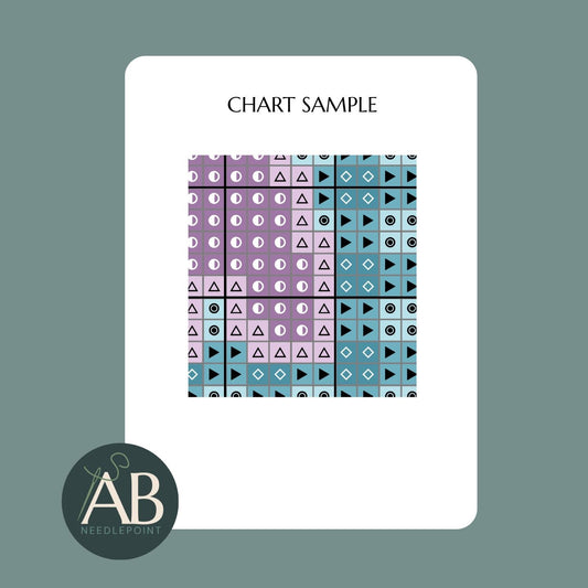 Teal Gingham Easter Egg with Bunny Silhouette | Digital Chart
