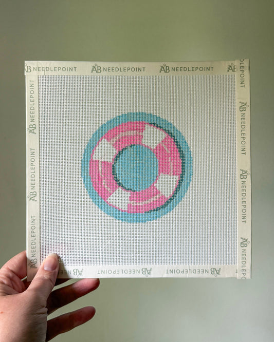 Pink Pool Float Needlepoint Canvas