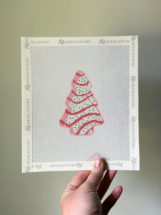Christmas Tree Cake Needlepoint Canvas