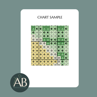 Green Gingham Easter Egg with Bunny Silhouette | Digital Chart