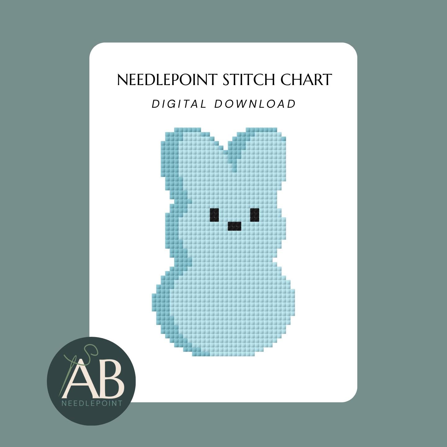 Blue Marshmallow Easter Bunny | Digital Chart