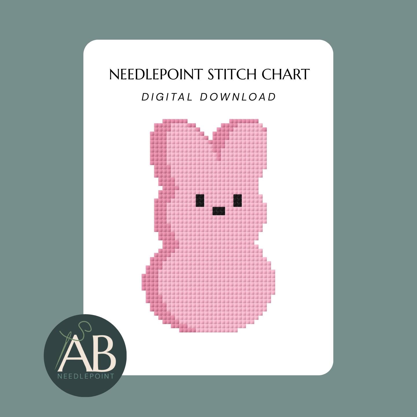 Pink Marshmallow Easter Bunny | Digital Chart