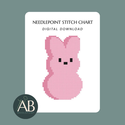 Pink Marshmallow Easter Bunny | Digital Chart