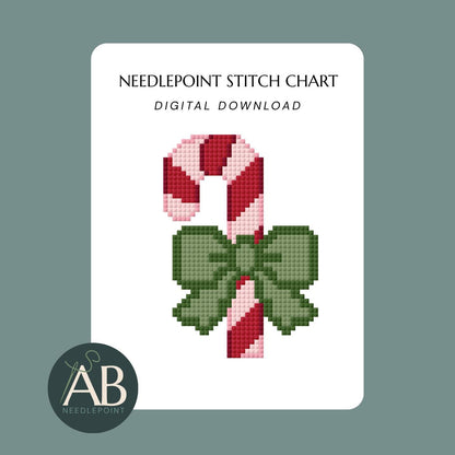 Candy Cane with Bow | Digital Chart