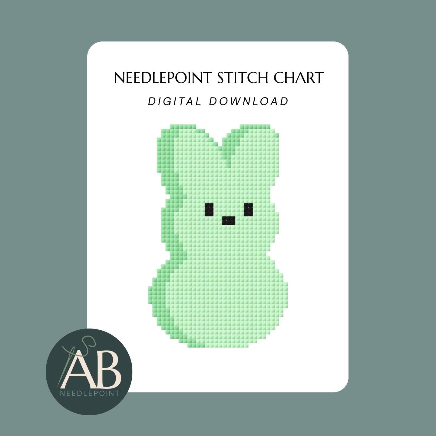 Green Marshmallow Easter Bunny | Digital Chart