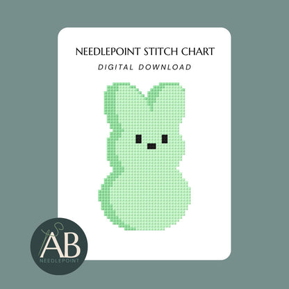 Green Marshmallow Easter Bunny | Digital Chart