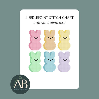 Marshmallow Easter Bunny | Digital Chart Set