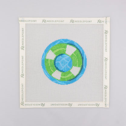 Green Pool Float Needlepoint Canvas