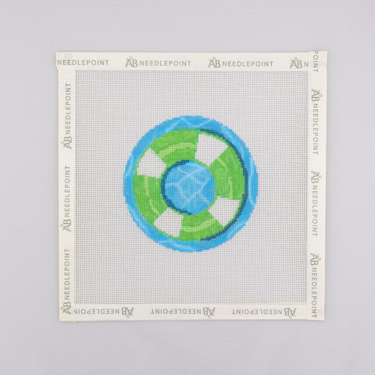 Green Pool Float Needlepoint Canvas