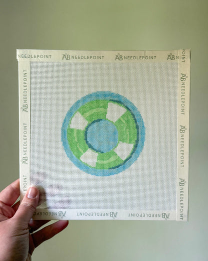 Green Pool Float Needlepoint Canvas