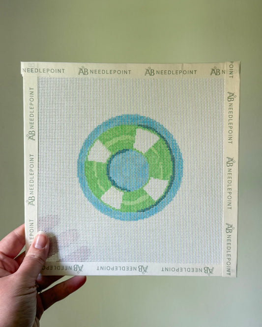 Green Pool Float Needlepoint Canvas