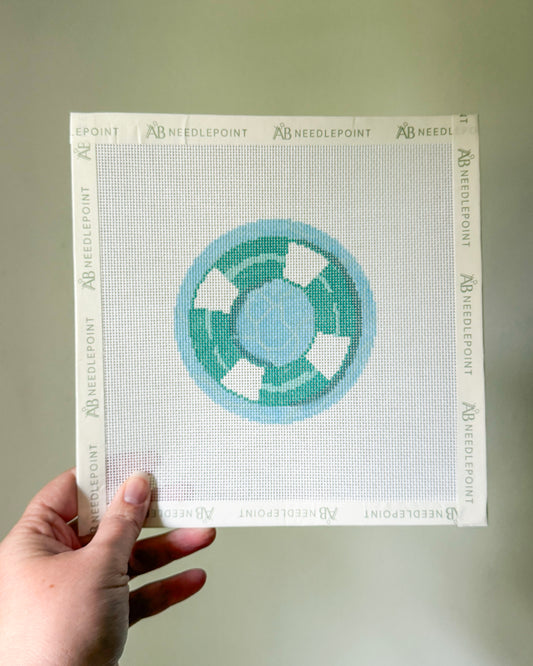 Teal Pool Float Needlepoint Canvas