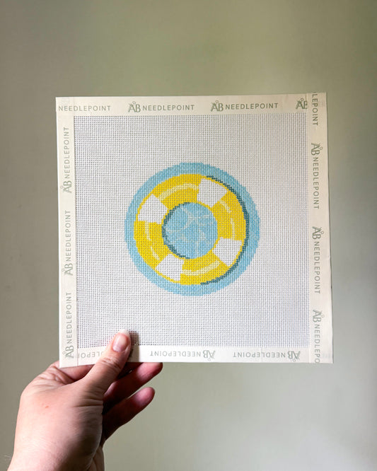Yellow Pool Float Needlepoint Canvas