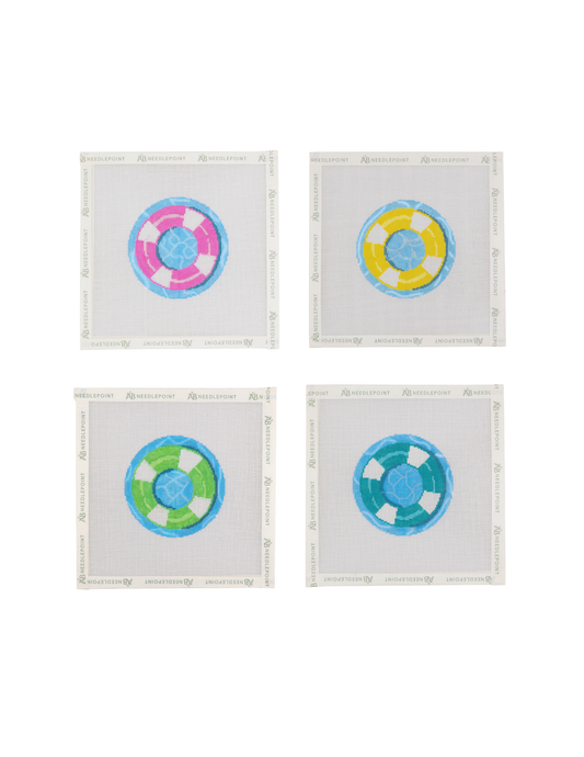 Pool Float - Set of Four Needlepoint Canvas