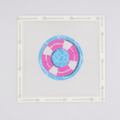 Pink Pool Float Needlepoint Canvas