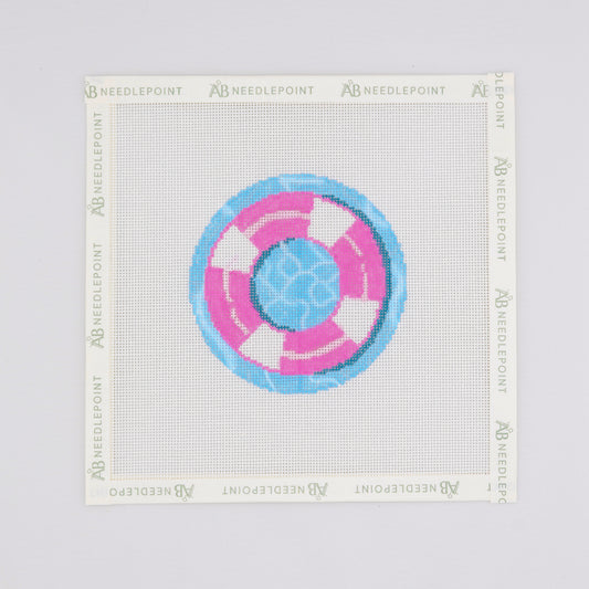 Pink Pool Float Needlepoint Canvas