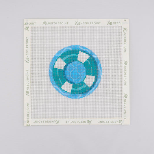 Teal Pool Float Needlepoint Canvas